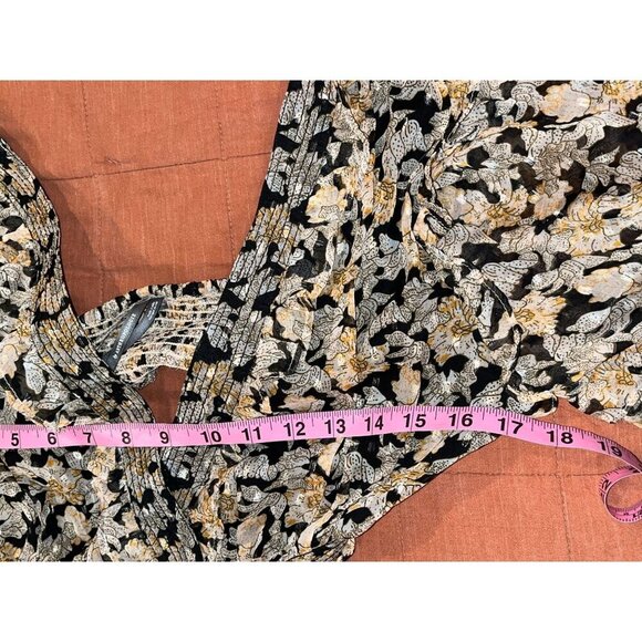 By Anthropologie Multicolour V-Neck Ruffle Cutout Dress Women's Size S - Picture 8 of 11